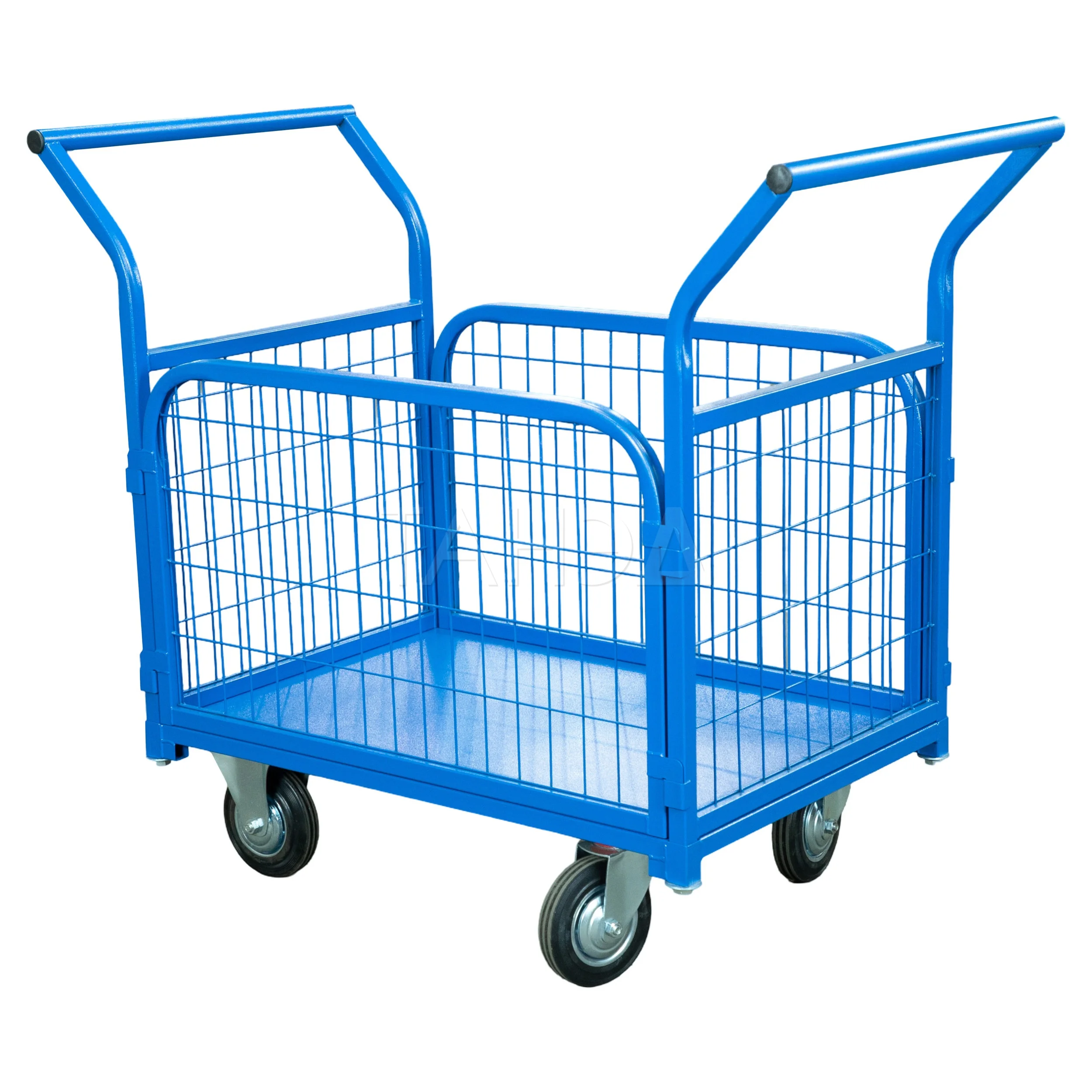 Тележка платформенная с бортами из сетки и двумя ручками TOR ТП-2С грузоподъемностью 160 кг