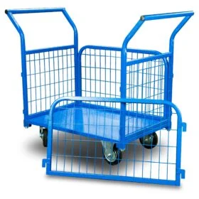 Тележка платформенная с бортами из сетки и двумя ручками TOR ТП-6С грузоподъемностью 160 кг