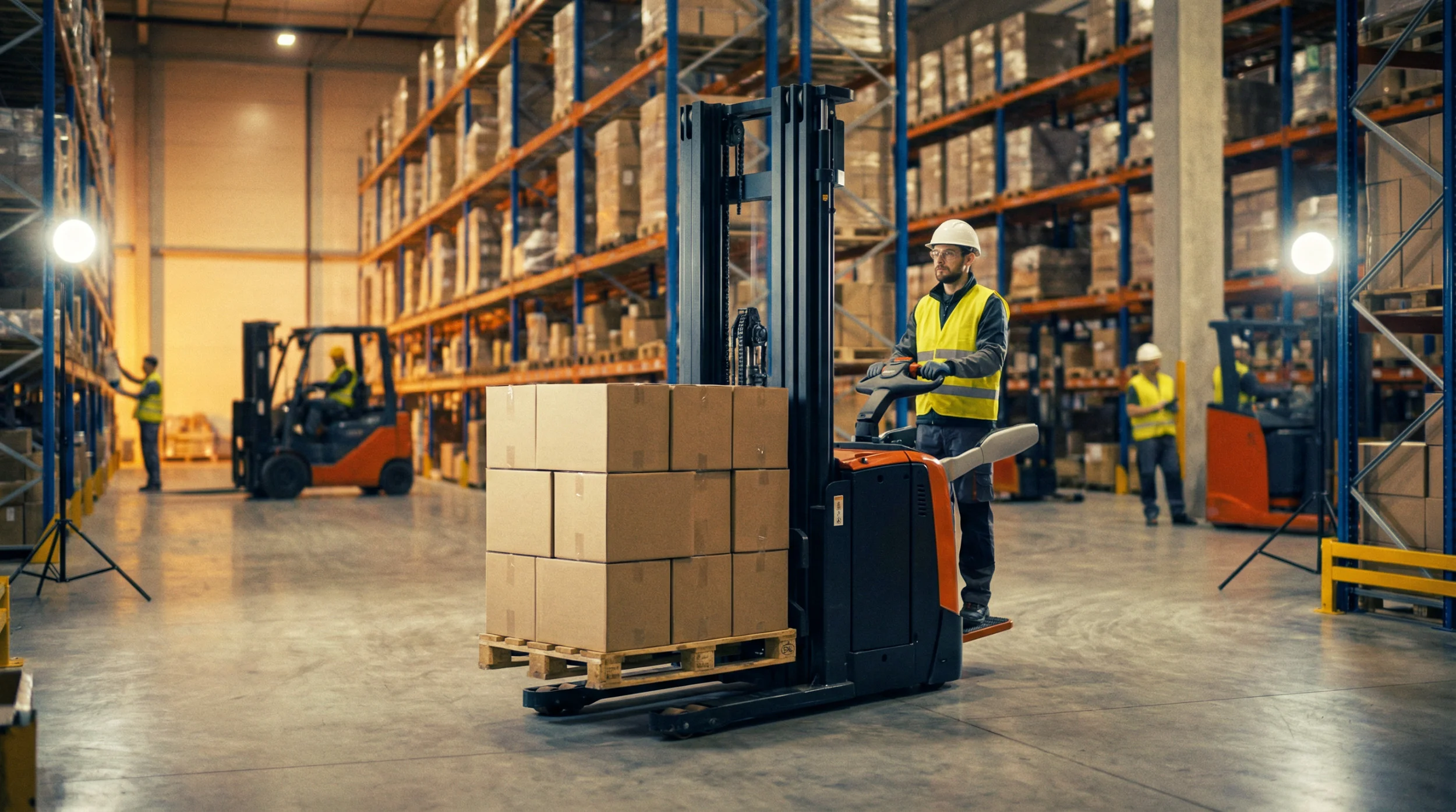 Использование штабелера на современном складе