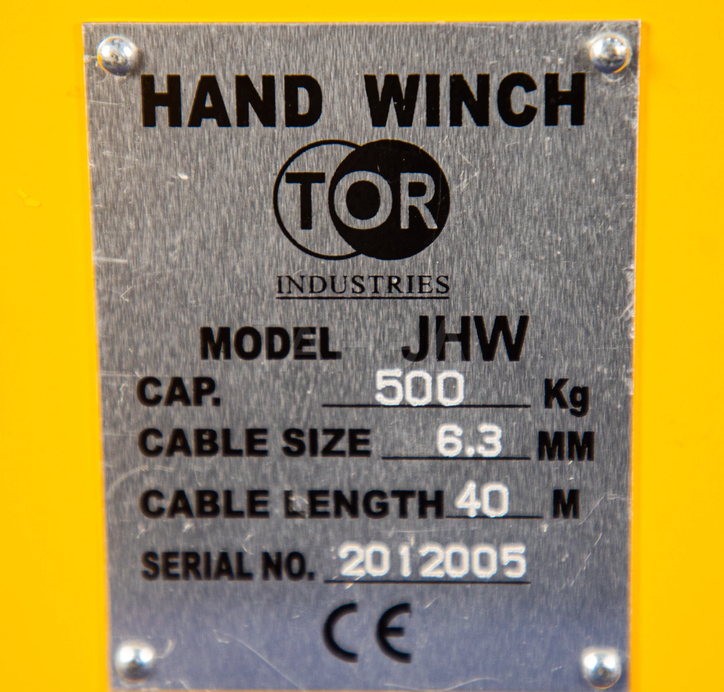 Лебедка ручная барабанная TOR JHW 0.5 т, 40 м, храповой механизм
